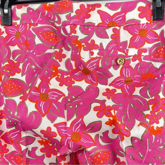 Lilly Pulitzer Palm Beach Fit Floral Print Pants in White Pink Size 6 - Picture 6 of 8
